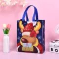 Bolsa de regalo de navidad impermeable de plastico PP bolso de compras para fiestas. - 26x32x10cm / Azul