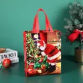 Bolsa de regalo de Navidad de tela no tejida estampado Papá Noel embalaje festivo - Estilo 2