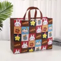 Bolsa de compras de tela no tejida de dibujos animados, bonita bolsa de regalo reutilizable. - Conejo Lindo