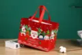 Christmas non-woven gift bag with cute Santa snowman cartoon design, red holiday handbag. - 32x25x17cm / Red Santa Claus