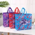 Non-woven laminated waterproof floral shopping tote bags, portable gift packaging set. - Style 3