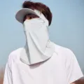 Ice silk sun protection face mask grey breathable UV blocking visor hat variant - Face Mask for Men - Gray