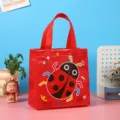 Sac cadeau coccinelle en non-tissé rouge imperméable mignon cabas dessin animé pour enfants - Rouge