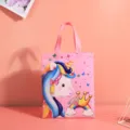 Sac cadeau non tissé licorne rose, cabas réutilisable pour cadeaux de fête et emballage de vente. - 26x32x10cm / Licorne Rose
