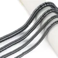 Zwarte hematiet kralen cylindrisch voor sieraden maken armband ketting accessoires - Dun 4~4.5mm (345st) / Zwart