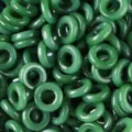 Cuentas de anillo de vidrio verde para pulseras, collares y accesorios de joyería hechos a mano. - Anillo Donut / 16mm (20 pzas) / Jade Verde