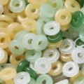 Mixed color imitation jade glass ring beads for DIY handmade bracelet necklace jewelry making accessories - Donut Ring / 10mm (20 Pieces/Pack) / Random Mixed Colors