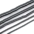 Zwarte hematiet vierkante cilinder kralen variant voor DIY handgemaakte kettingen en sieraden. - Dik 3~3.5mm (185st) / Zwart