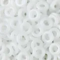 Lote de anillos de vidrio blanco efecto jade para joyería DIY, collares y pulseras. - Anillo Donut / 20mm (Paquete de 20 Piezas) / Jade Blanco