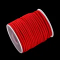 Cordon Milanais Rouge pour Bijoux DIY, Fil de Tressage pour Bracelets et Accessoires. - Fil Enveloppé Fin 3.0 - Env. 18m (Diamètre de Fil 3-3.2mm)