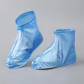 Μπλε αδιάβροχα καλύμματα παπουτσιών PVC για βροχή, ανθεκτικές χοντρές μπότες εξωτερικού χώρου. - S / Μπλε