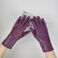 Damen lila PU Leder Handschuhe Mode Winter warm Reiten Fahren Alltag elegant chic stilvoll - Lila