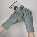 Damen grüne PU Lederhandschuhe warme Winter Fahren Handschuhe elegante Mode weiche Accessoires - Grün
