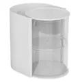 White Rotating Cosmetic Organizer Plastic Makeup Brush Storage Box Clear Drawer Countertop - Powder Puff Storage Box - White, Double Layer