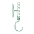 Light green rotating plastic multi-hole magic clothes hanger with handle for closet organizer - Pale Green