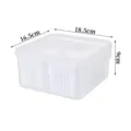Transparent plastic 4-compartment food storage box with lid kitchen organizer 18.5x16.5x9cm - Scallion Storage Box - 4 Compartments