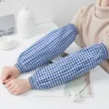 Thickened Cotton Plaid Oversleeves, Blue and White Check Pattern, Household Cleaning Sleeves - Plaid Oversleeves - Blue