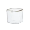 Transparent plastic desktop trash can with push lid, modern style daily storage container - L / Clear
