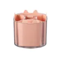 Rotating desktop organizer with multiple compartments, cute pink cat ear design for pens and brushes. - Rotating Insert Pen Holders - Pink