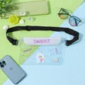 Transparante PVC waterdichte heuptas met schattige cartoon schaap print en riem - 22*21.5CM / Cartoon waterdichte heuptas - paars schaap