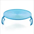 Blue plastic microwave steaming rack kitchen tier storage tray organizer kitchen tool - Blue