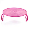 Pink plastic microwave steaming rack kitchen shelf multi-layer food tray storage organizer - Rose Red