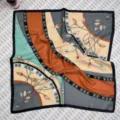 Estate sottile fatto a mano stampato protezione solare quadrato foulard di seta elegante fascia - Style 1