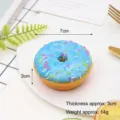 Blue PU simulation donut fridge magnet with sprinkles, 7cm diameter and 14g weight. - Fridge Magnet (Magnetic Back) / Blue Sprinkle Doughnut
