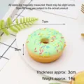 Green PU simulation donut toy with sprinkles, 7cm diameter size demonstration variant - Fridge Magnet (Magnetic Back) / Green Sprinkle Doughnut