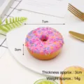 Realistic pink PU doughnut fridge magnet with sprinkles, 7cm diameter food model. - Fridge Magnet (Magnetic Back) / Pink Sprinkle Doughnut