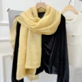 Bufanda Amarilla Arrugada De Encaje Chal Fino Unicolor Protección Solar Variante - 180cm / Amarillo jengibre