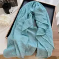 Solid color crinkled cotton linen square scarf summer thin sun protection shawl for women - Lake Blue