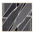 Sciarpa geometrica in seta da donna, elegante foulard quadrato nero e bianco classico. - 2# / 110