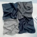 Elegante foulard quadrato in seta stampato leopardato nero e bianco retro 53cm donna - Leopardo Nero Grigio