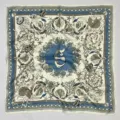 Lussuoso foulard quadrato in seta con stampa di conchiglie marine, elegante accessorio donna. - 4#