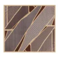 Lusso sciarpa in seta geometrica 110x110cm elegante donna foulard quadrato vintage marrone. - 3# / 110