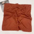 Elegante fazzoletto quadrato di seta a pois marrone 53cm accessorio moda primavera - Rosso