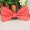 Red polyester silk jacquard check business bow tie for formal wear and parties. - 1 White Line Bright Red Silk