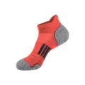 Men athletic short socks breathable mesh summer sports low cut socks red grey moisture wicking - One Size / Orange Red