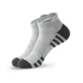 Mens athletic short socks, breathable mesh running socks, grey black terry sole style. - Export Plus Sizes 42-47 / Gray
