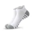 Men's breathable mesh athletic running socks in white and grey with low-cut design. - Export Plus Sizes 42-47 / White