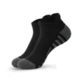 Black athletic ankle socks with towel bottom and breathable mesh for men sports running basketball - Export Plus Sizes 42-47 / Black