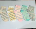 Multi-color striped casual mid-tube socks for women, breathable and soft cotton. - One Size / White