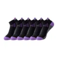 Mens breathable sports low cut running socks black and purple variant for outdoor fitness. - One Size / Black Purple
