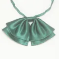Fiocco per uniforme JK in raso verde scuro, dettaglio nastro per colletto doppio da donna. - LH-DC05 verde scuro