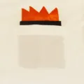 Oranje polyester zijden pochet voor heren met een zwarte rand voor het kostuum. - Rood