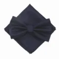 Klassieke donkerblauwe vlinderdas en pocquet set voor heren formele trouwkostuums. - XGTZ16 marineblauw