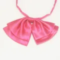 Cravatta a farfalla in raso doppio rosa per uniforme JK, dettaglio accessorio scolare. - LH-DC14 Rosso rosa