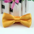 Classico papillon in raso giallo per bambini, accessorio moda tinta unita lucido. - Oro Giallo