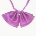 Dettaglio fiocco JK in raso viola, accessorio per uniforme scolastica giapponese, nastro. - LH-DC17 Viola uva